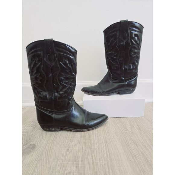 Seychelles Shoes - Seychelles Black Leather Western Rodeo Cowboy Cowgirl Mid Calf Boots Shoes 7.5